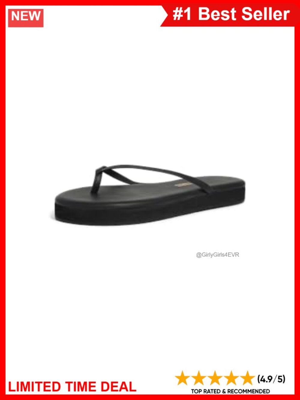 Leather Platform Thong Sandals Slip On Open Toe Casual